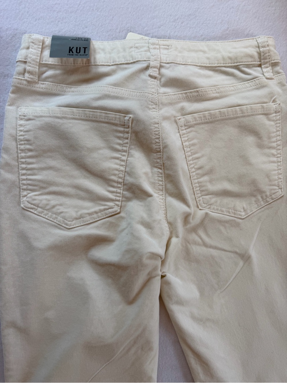 Kut from the Kloth High Rise Kelsey Women's Cream Courdoroy Jeans size 4 - Picture 8 of 11
